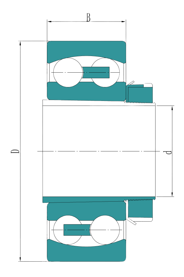 Self-aligning ball bearings on an adapter sleeve