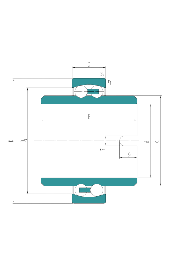Self-aligning ball bearings with an extended inner ring