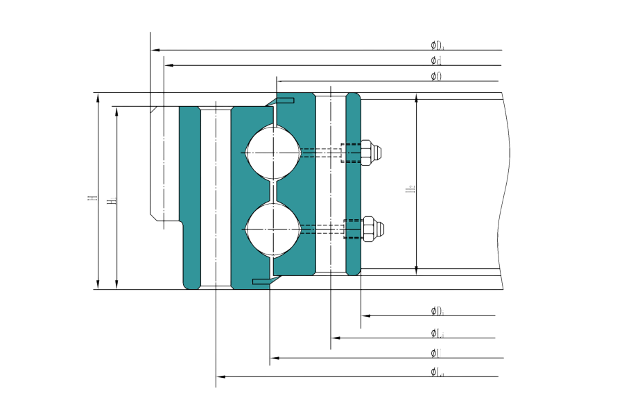 Double-row Ball Slewing Bearing with Same Ball Diameters